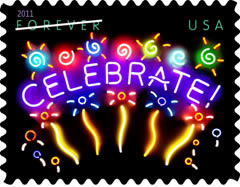 2011 Neon Celebrate Forever Stamp