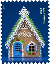 Blue Gingerbread House Stamp, 2013