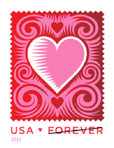 Love: Cut Paper Heart Stamp, 2014, Love Stamp