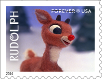 USPS Rudolph the Red-Nosed Reindeer Forever Stamp 2014, Christmas Stamp