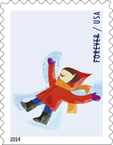 Winter Fun Snow Angel Forever Stamp, 2014