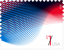 Patriotic Wave Stamp $1.00 - 2015 USPS