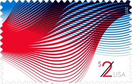 Patriotic Waves Stamp $2 - 2015 USPS