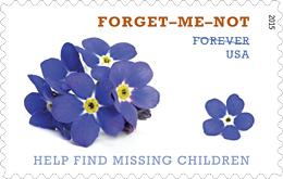 USPS Forget Me Not Stamp 2015, Help Find Missing Children - Missing Children Stamp