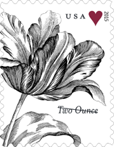 Vintage Tulip Stamp, First Class two ounce rate stamp, USPS 2015