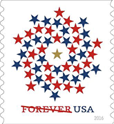 USPS Patriotic Spiral Forever Stamp, 2016