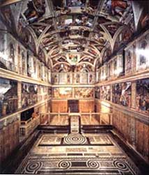 partial interior view of the Sistine Chapel