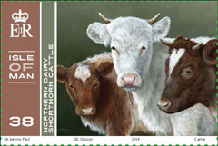 Isle of Man Manx Ark Rare Breed Cow Stamp, 2014