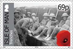 Isle of Man - World War 1 Life in the Trenches stamp issues, 2014