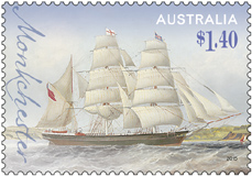 Australia Clipper Ship Monkchester Stamp 2015
