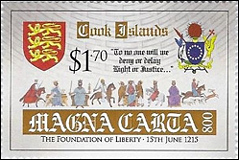 Magana Carta Anniversary Stamps for Cook, Tonga and Samoa Islands