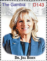 Jill Biden Stamp, Gambia, 2021