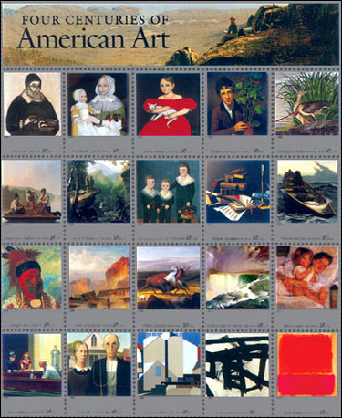 Four Centuries of American Art, postage stamp sheet