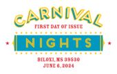 Carnival Nights cancel in color, USPS
