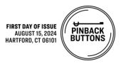 Pinback Buttons in black and white, USPS