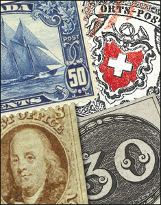 Stamps from Brazil, Switzerland and  Great Britian