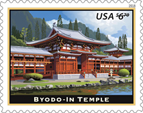 Byodo-In Temple Stamp, Byodo-In Temple  Priority Mail Stamp, USPS 2018
