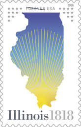 Illinois Statehood stamp, USPS 2018