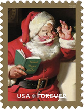 USPS Sparkling Holidays Santa Stamp 2018