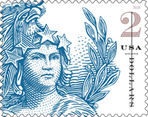 Statue of Freedom Stamp, Two dollar denomination