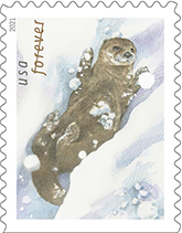 USPS - Otter in Snow Stamp 2021