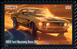 USPS - Pony Cars Forever Stamp - 1969 Ford Mustang Boss 302 2022