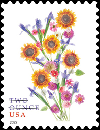 USPS Sunflower Bouquet Stamp 2022