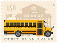 School Bus Additional Ounce Stamp, USPS 2023