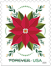 USPS, Holiday Joy Forever Stamp (Poinsettia), 2024