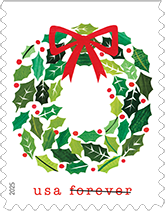 USPS - Holiday Cheer Forever Stamp - Wreath USPS 2025