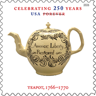 Treasures of the Revolutionary Era Forever Stamp, Teapot, 1766-1770