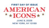 USPS, American Icons Stamp cancel American Icons stamp cancel, USPS